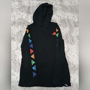 Adidas Black Hoodie with Rainbow Logo